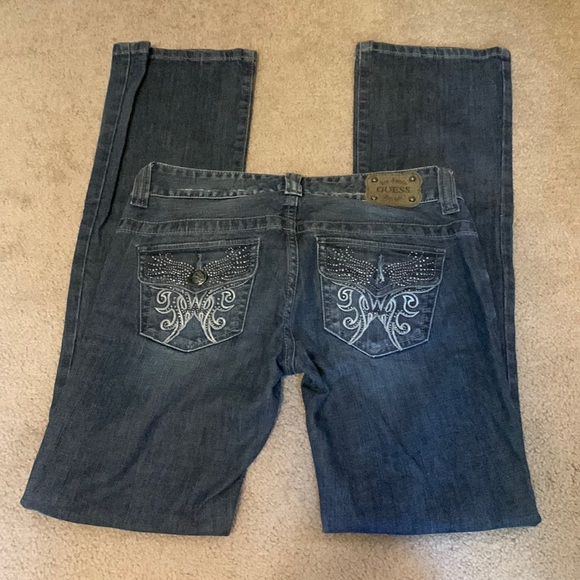 Guess Denim - Guess boot cut jeans with beaded detail. Size 28.